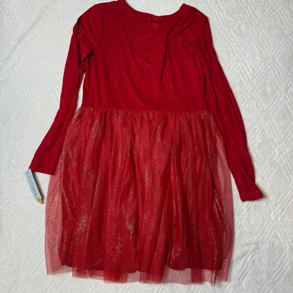 Holiday Sparkle Cat & Jack Girls XL 14/16 Red Tulle Party Dress NWT - Picture 5 of 5